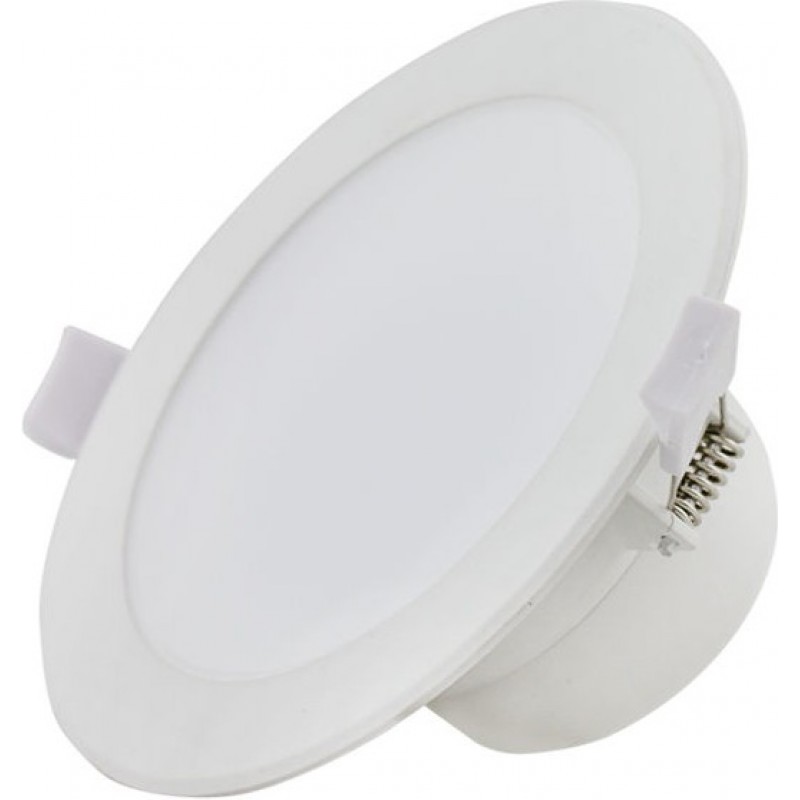 4,95 € Free Shipping | Recessed lighting 10W 4000K Neutral light. Round Shape Ø 11 cm. LED downlight. Ceiling mountable Aluminum and Plastic. White Color