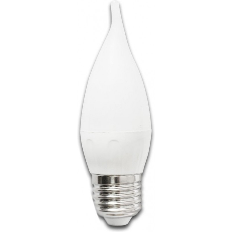 7,95 € Free Shipping | 5 units box LED light bulb 4W E27 3000K Warm light. Ø 3 cm. LED candle White Color