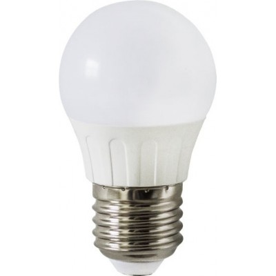 Коробка из 5 единиц Светодиодная лампа 6W E27 LED G45 3000K Теплый свет. Ø 4 cm. широкоугольный светодиод ПММА и Поликарбонат. Белый Цвет