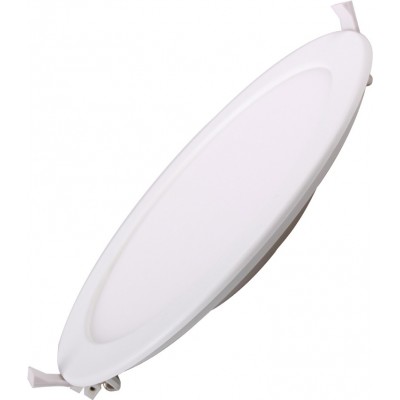 8,95 € Free Shipping | Recessed lighting 20W 3000K Warm light. Round Shape Ø 24 cm. Flat LED Downlight White Color