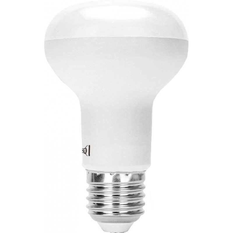 15,95 € Free Shipping | 5 units box LED light bulb 9W E27 LED R63 3000K Warm light. Ø 6 cm. Aluminum and Plastic. White Color