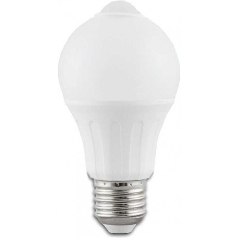 25,95 € Free Shipping | 5 units box LED light bulb 6W E27 LED A60 6500K Cold light. Ø 6 cm. Wide angle LED. Infrared sensor Aluminum and Plastic. White Color