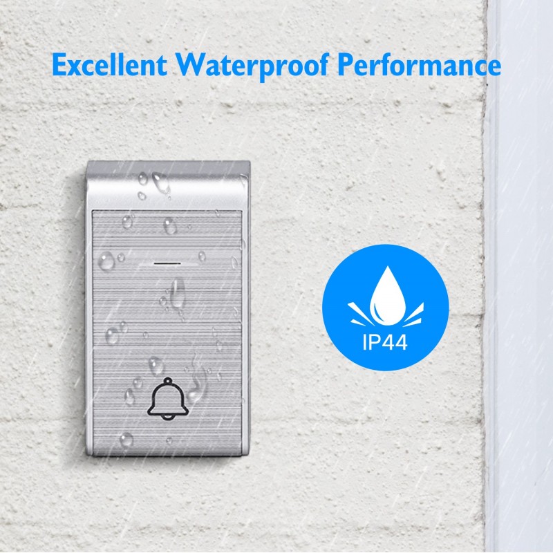47,95 € Free Shipping | 5 units box Home appliance 0.6W Outdoor doorbell. Wireless and waterproof. Adjustable volume. 36 Melodies ABS and Acrylic. Silver Color