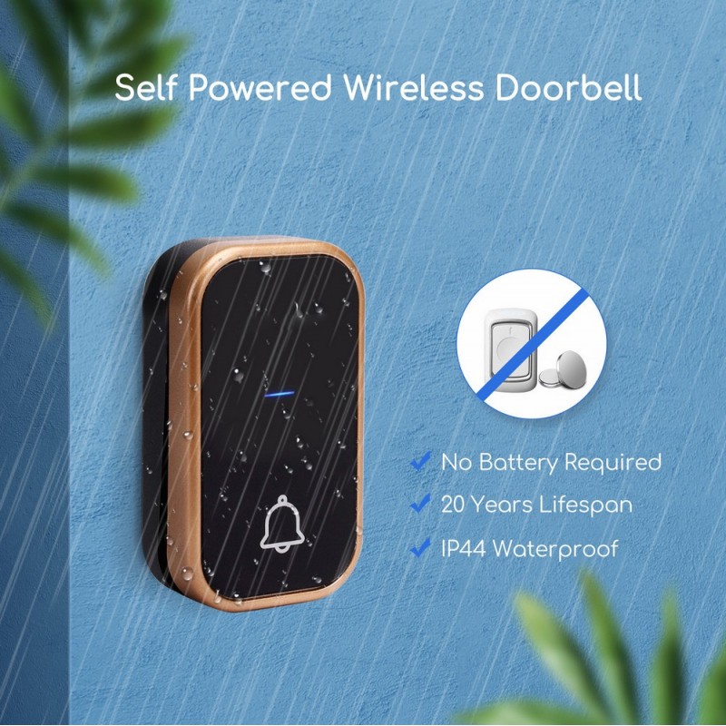 67,95 € Free Shipping | 5 units box Home appliance 1W Doorbell. Wireless and portable for outdoors. Waterproof. Adjustable volume. 36 Melodies ABS and Acrylic. Golden and black Color