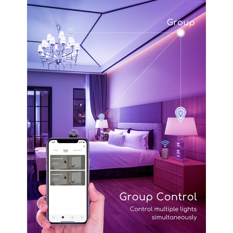 25,95 € Free Shipping | 5 units box Remote control LED bulb 5W E27 Ø 3 cm. Smart LED candle. Wifi. RGB multi-color dimmable. Alexa and Google Home Compatible PMMA and Polycarbonate. White Color