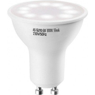 7,95 € Kostenloser Versand | 5 Einheiten Box LED-Glühbirne 6W GU10 LED 3000K Warmes Licht. Ø 5 cm. Weiß Farbe
