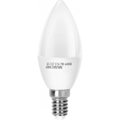 7,95 € Free Shipping | 5 units box LED light bulb 7W E14 LED C37 Ø 3 cm. LED candle White Color