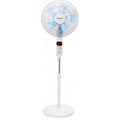 Pedestal fan Aigostar 50W 142×43 cm. Electronic floor fan with remote control PMMA. White Color