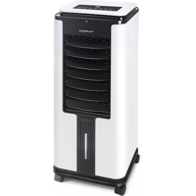 94,95 € Free Shipping | Pedestal fan Aigostar 75W 75×33 cm. Smart WiFi Air Cooler Pmma and polycarbonate. White and black Color