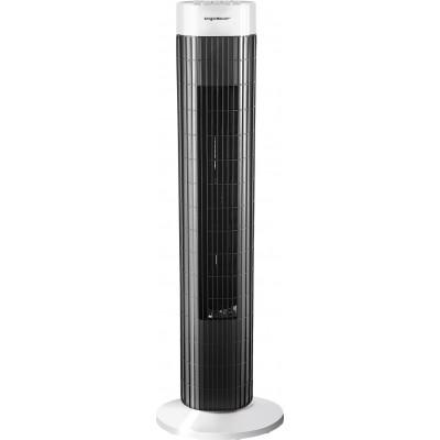 Ventilateur debout Aigostar 45W 77×24 cm. tour oscillante Abs et pmma. Couleur blanc et noir