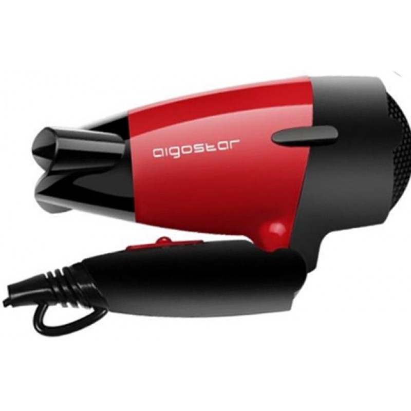 12,95 € Envío gratis | Cuidado personal Aigostar 1400W 23×14 cm. Mini secador Abs y policarbonato. Color rojo