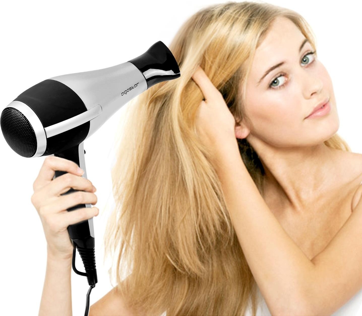 18,95 € Free Shipping | Personal care Aigostar 2200W 28×24 cm. Hair dryer Abs and polycarbonate. Silver Color