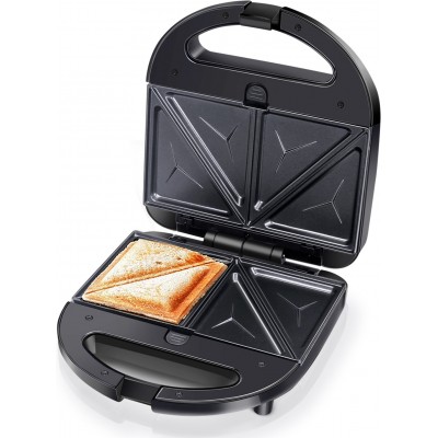 38,95 € Kostenloser Versand | Küchengerät Aigostar 750W 24×22 cm. 3 in 1 Sandwichmaker Schwarz Farbe