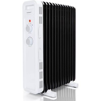 57,95 € Free Shipping | Heater Aigostar 2300W 57×39 cm. Oil cooler with 11 U-shaped fins Steel. White and black Color