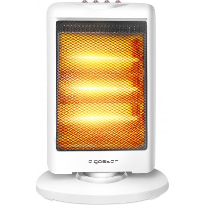Heater Aigostar 1200W 53×36 cm. Portable quartz electric stove. 3 power levels. Security switch PMMA. White Color