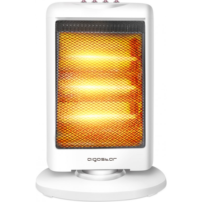 Heater Aigostar 1200W 53×36 cm. Portable quartz electric stove. 3 power levels. Security switch Pmma. White Color