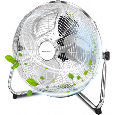 31,95 € Envío gratis | Ventilador de pie Aigostar 60W 45×42 cm. Ventilador industrial de suelo Abs y metal. Color plata