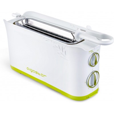 Küchengerät Aigostar 750W 48×25 cm. Toaster PMMA. Weiß Farbe