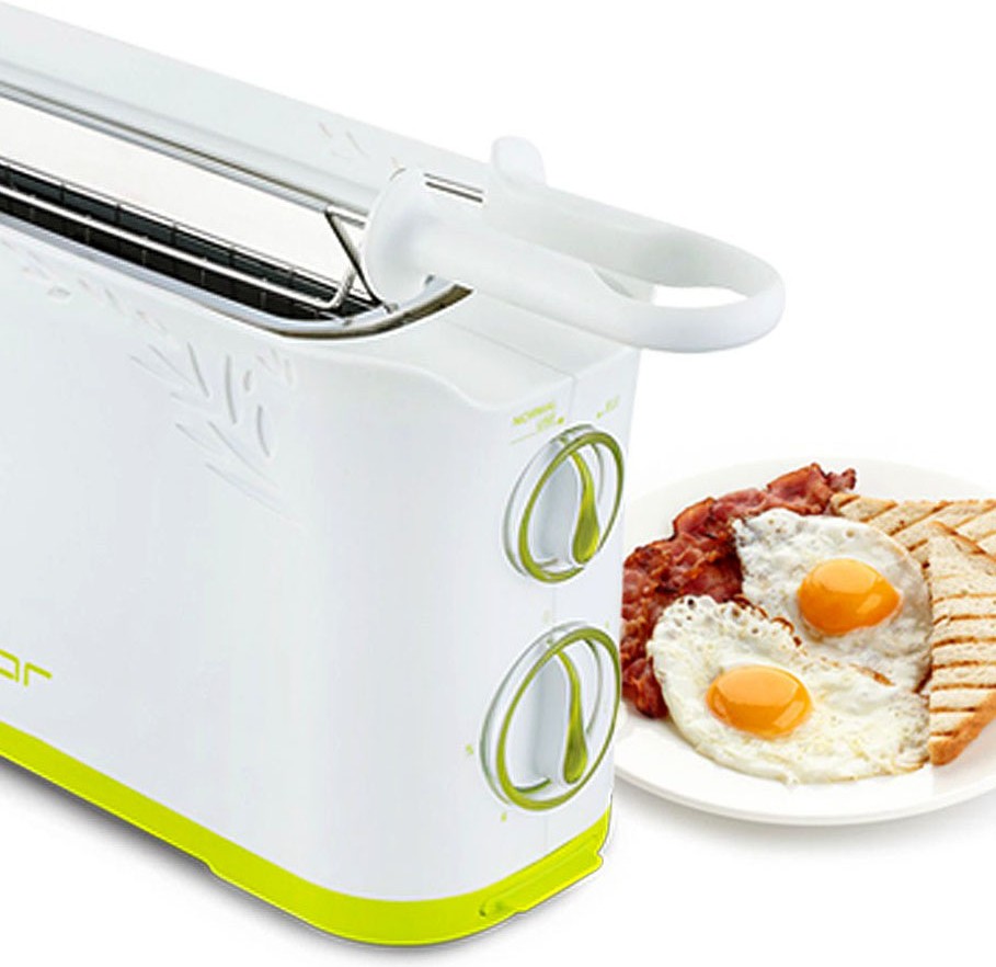 Küchengerät Aigostar 750W 48×25 cm. Toaster Pmma. Weiß Farbe