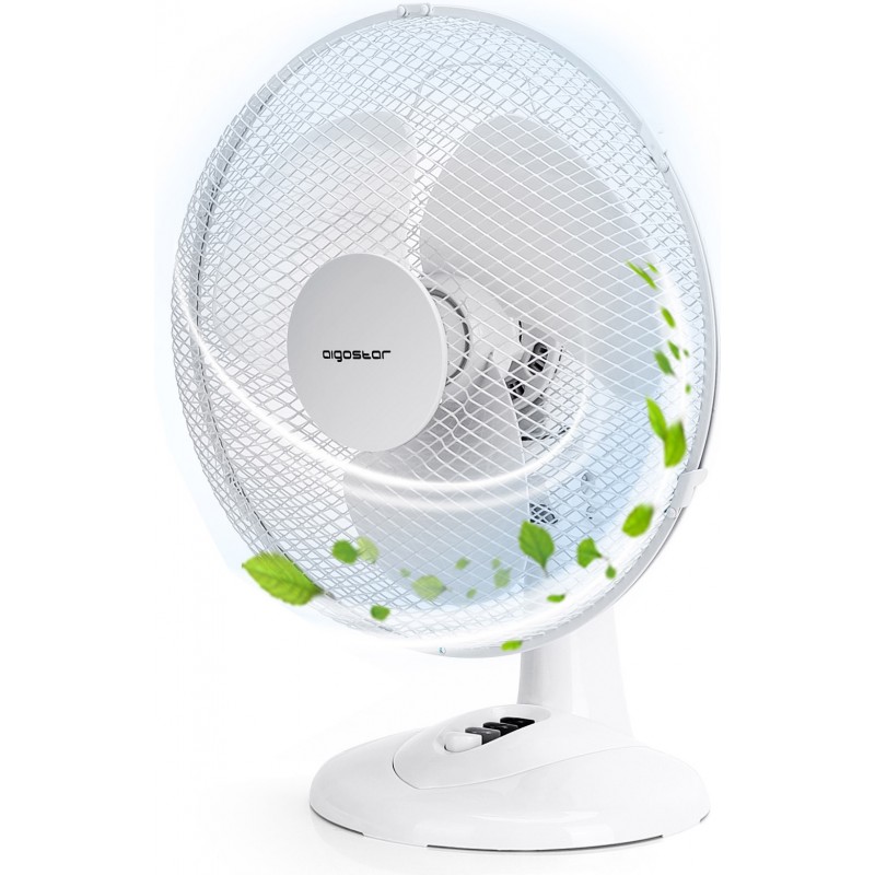 26,95 € Бесплатная доставка | Пьедестал вентилятор Aigostar 40W 45×35 cm. настольный вентилятор ПММА. Белый Цвет
