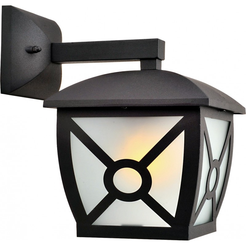 27,95 € Spedizione Gratuita | Applique da esterno Aigostar 60W 24×22 cm. Lampada a muro Alluminio e bicchiere. Colore nero