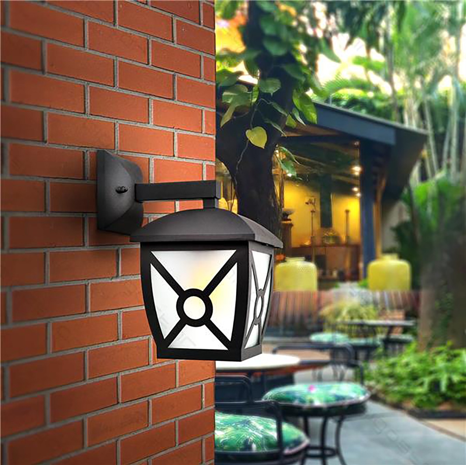 27,95 € Free Shipping | Outdoor wall light Aigostar 60W 24×22 cm. Wall lamp Aluminum and glass. Black Color