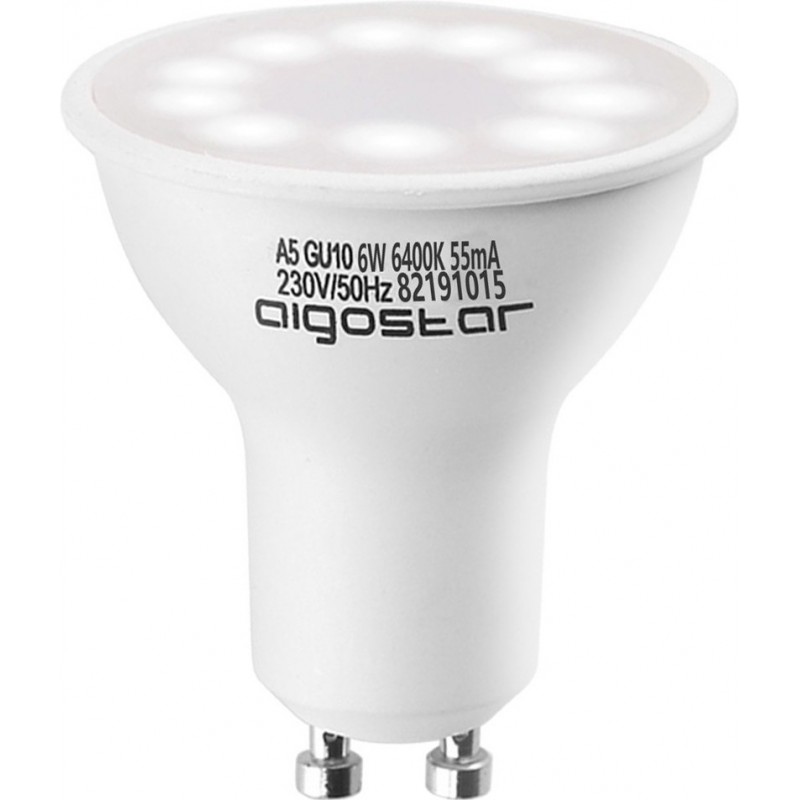 7,95 € Kostenloser Versand | 5 Einheiten Box LED-Glühbirne Aigostar 6W GU10 LED Ø 5 cm. Weiß Farbe