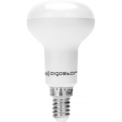 Caixa de 5 unidades Lâmpada LED Aigostar 7W E14 LED R50 3000K Luz quente. Ø 5 cm. Alumínio e Plástico. Cor branco