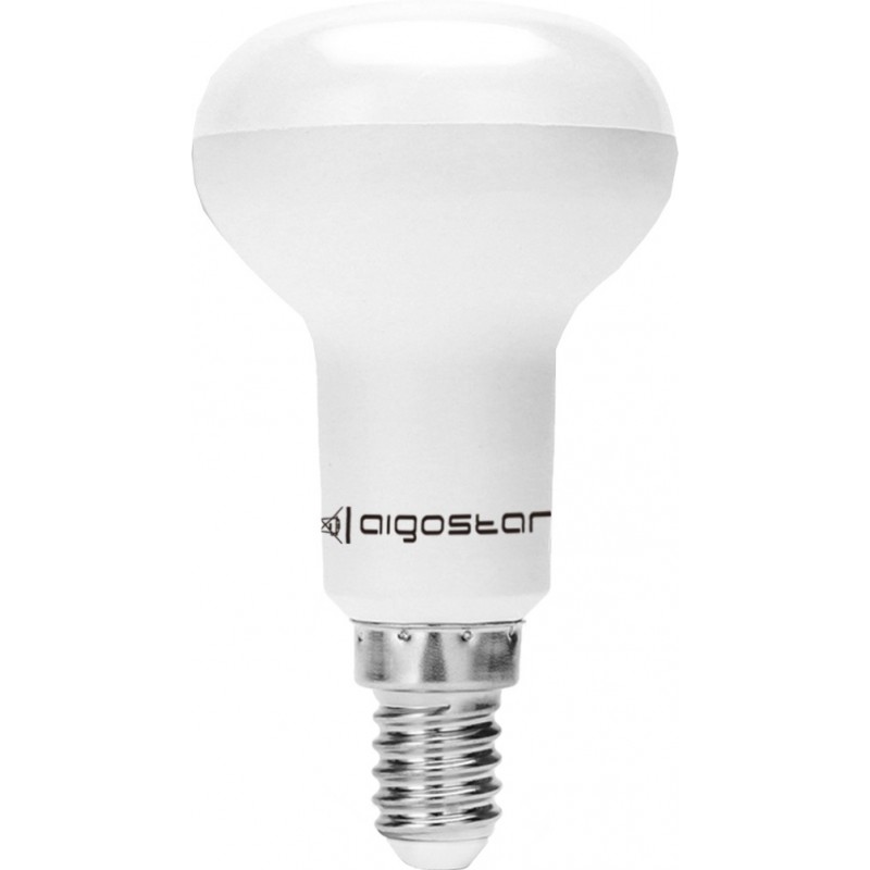 11,95 € 免费送货 | 盒装5个 LED灯泡 Aigostar 7W E14 LED R50 3000K 暖光. Ø 5 cm. 铝 和 塑料. 白色的 颜色