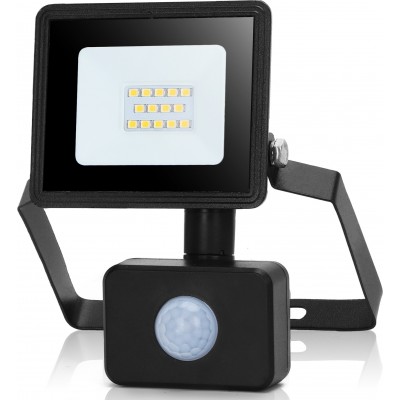 Foco proyector exterior Aigostar 10W 4000K Luz neutra. 15×13 cm. Foco Slim LED con sensor Aluminio y Vidrio. Color negro