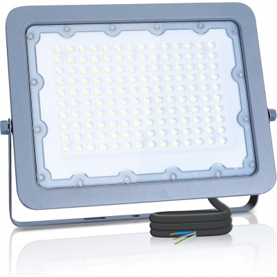 24,95 € Envio grátis | Holofote externo Aigostar 100W 4000K Luz neutra. 28×21 cm. Holofotes led à prova d'água Alumínio. Cor cinza