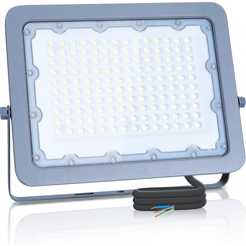 24,95 € Kostenloser Versand | Hochwasser und Scheinwerfer Aigostar 100W 4000K Neutrales Licht. 28×21 cm. Wasserdichter LED-Strahler Aluminium. Grau Farbe