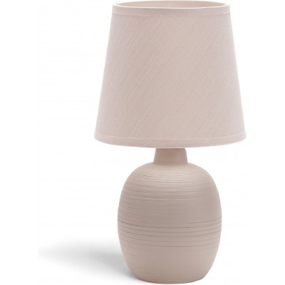 10,95 € Free Shipping | Table lamp Aigostar 40W 31×17 cm. Ceramic. Light brown Color