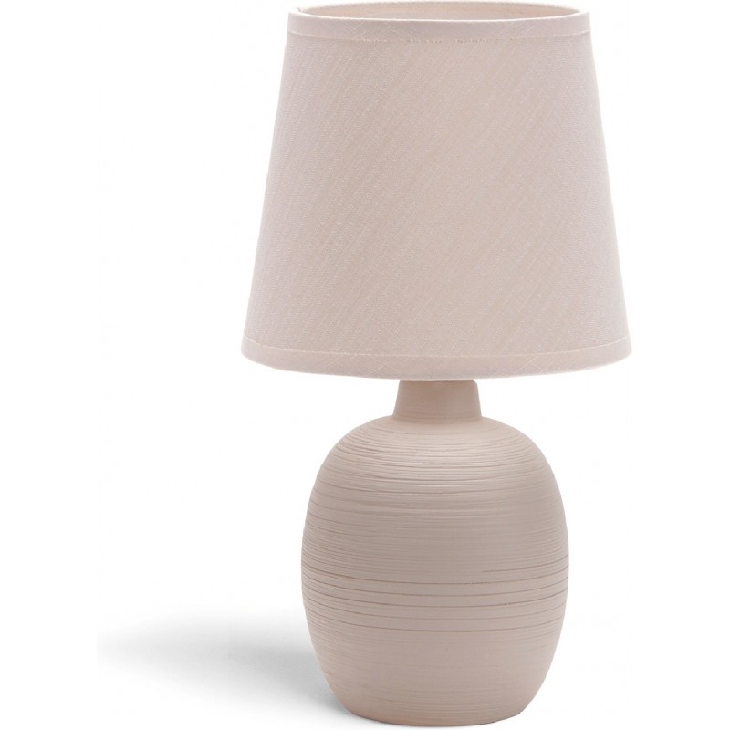 15,95 € Envio grátis | Lâmpada de mesa Aigostar 40W 31×17 cm. Cerâmica. Cor castanho claro