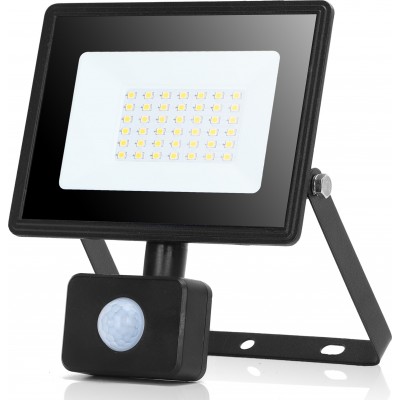 17,95 € Envío gratis | Foco proyector exterior Aigostar 30W 4000K Luz neutra. 18×15 cm. Foco Slim LED con sensor Aluminio y Vidrio. Color negro