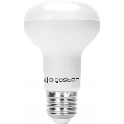 Caixa de 5 unidades Lâmpada LED Aigostar 9W E27 LED R63 3000K Luz quente. Ø 6 cm. Alumínio e Plástico. Cor branco