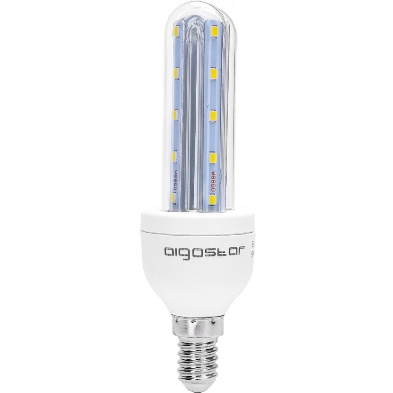 12,95 € Envio grátis | Caixa de 5 unidades Lâmpada LED Aigostar 6W E14 LED 13 cm