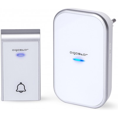 47,95 € Free Shipping | 5 units box Home appliance Aigostar 0.6W Wireless door bell ABS and Acrylic. White and silver Color