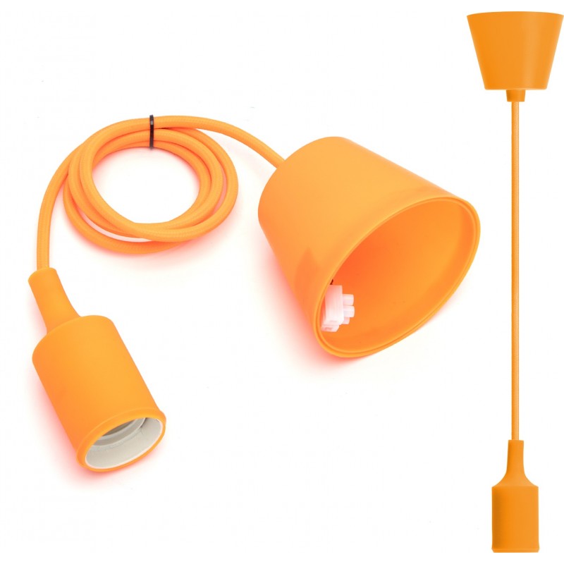 3,95 € Envoi gratuit | Lampe à suspension Aigostar 60W 100 cm. Support de lampe Pmma et polycarbonate. Couleur orange