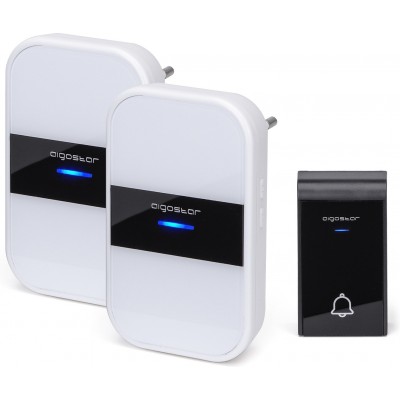 盒装5个 家电 Aigostar 0.6W AC无线数字门铃 ABS 和 丙烯酸纤维. 白色的 和 黑色的 颜色