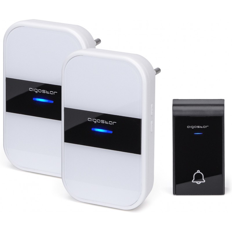 53,95 € Free Shipping | 5 units box Home appliance Aigostar 0.6W AC wireless digital doorbell Abs and acrylic. White and black Color