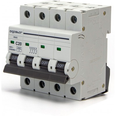 Коробка из 3 единиц Осветительная арматура Aigostar 8×7 cm. Автоматический выключатель 4П 20А Серый Цвет