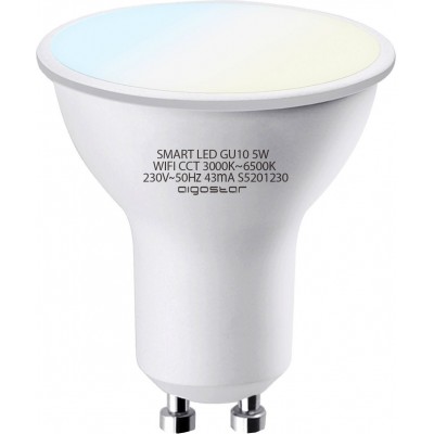 Caja de 5 unidades Bombilla LED control remoto Aigostar 5W GU10 LED Ø 5 cm. LED WiFi inteligente PMMA y Policarbonato. Color blanco