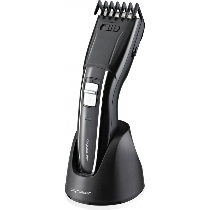 16,95 € Envio grátis | Cuidado pessoal Aigostar 3W 18×5 cm. Máquina de cortar cabelo profissional Abs e aço inoxidável. Cor preto