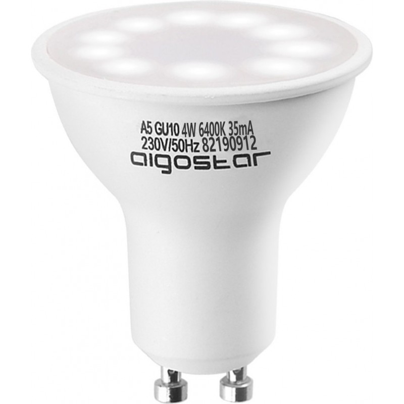 7,95 € Free Shipping | 5 units box LED light bulb Aigostar 4W GU10 LED Ø 5 cm. White Color
