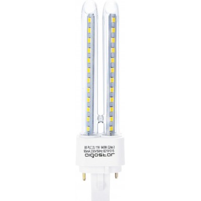 12,95 € Free Shipping | 5 units box LED light bulb Aigostar 11W G24 LED Ø 3 cm. Double LED Tube 2U
