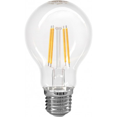 7,95 € Free Shipping | 5 units box LED light bulb Aigostar 8W E27 LED A60 2700K Very warm light. Ø 6 cm. LED filament bulb Crystal