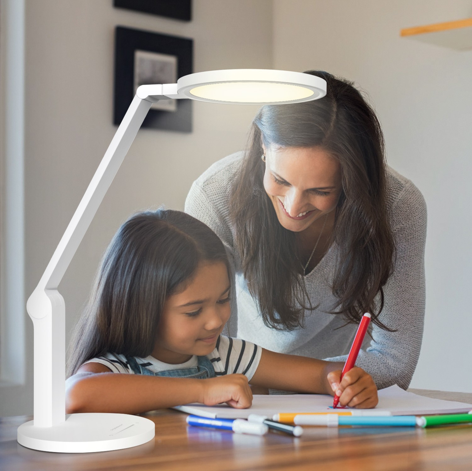 41,95 € Free Shipping | Desk lamp Aigostar 15W 4000K Neutral light. 46×44 cm. Professional LED with eye protection Pmma and polycarbonate. White Color