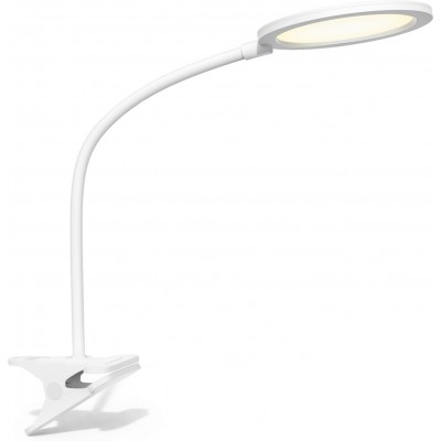 Lampada de escritorio Aigostar 7.5W 4000K Luz neutra. 49×14 cm. Gooseneck LED clip-on. protetor ocular braço flexível Pmma e policarbonato. Cor branco