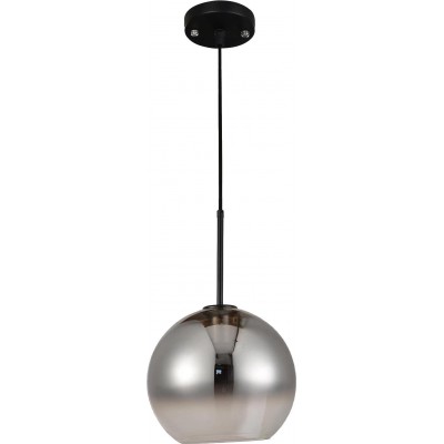 53,95 € Free Shipping | Hanging lamp Spherical Shape Ø 25 cm. Crystal. Gray Color